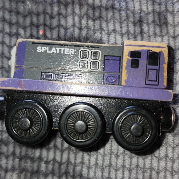 Thomas & Friends Wooden Railway Splatter toy  Purple and Gray Wooden Train Toy - Picture 2 of 5
